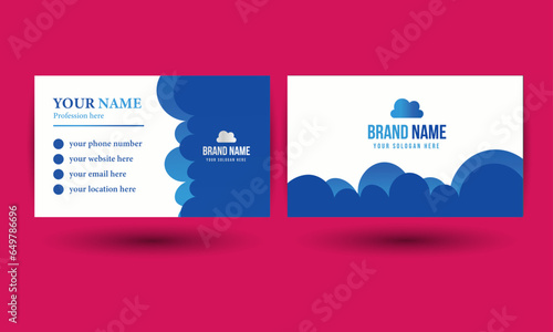 cloudy style and simple smart modern vector business card design  idea for corporate business with a beautiful branding identity and interesting concept, creative decoration.