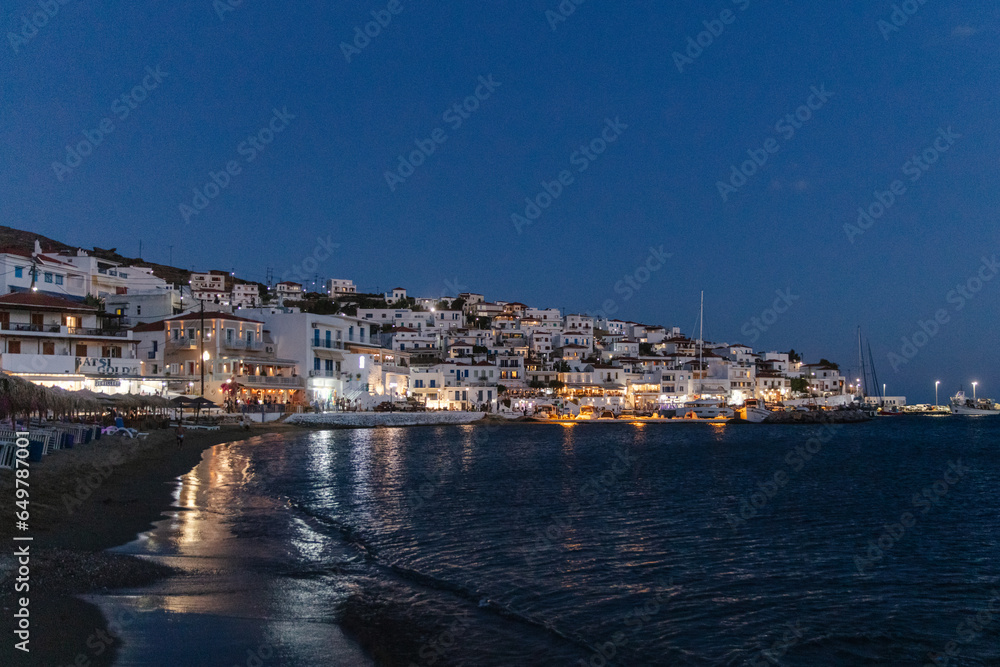 The town of Batsi on the Greek island of Andros.