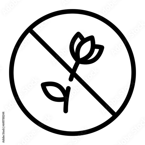 No picking flowers line icon. Vector graphics