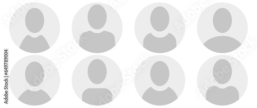 Vector flat illustration in grayscale. Avatar, user profile, person icon, gender neutral silhouette, profile picture. Suitable for social media profiles, icons, screensavers and as a template.
