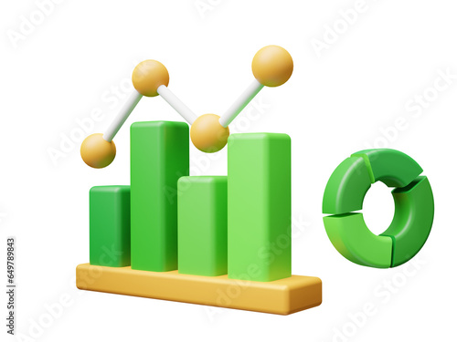 3d growth graph, illustration of business growth, increasing profits, stock market