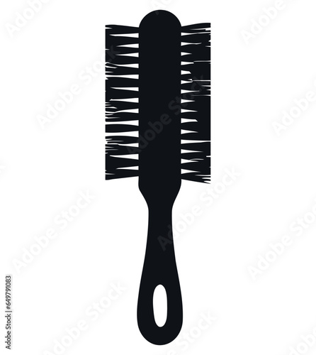 Metallic hairbrush illustration