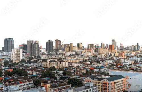 City skyline of bangkok thailand Isolated on PNGs transparent background, Use for visualization in architectural presentation © Keyframe's