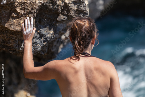 Women standing, inspired by the sea. Patience. Contemplating. 