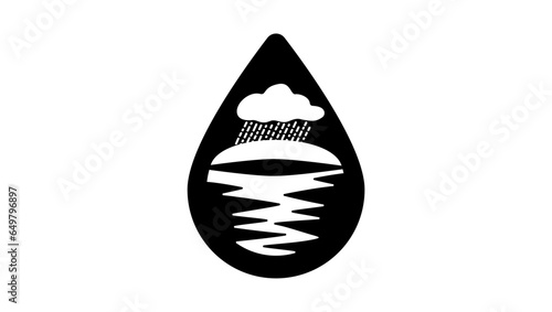 Water drop logo, landscape drop