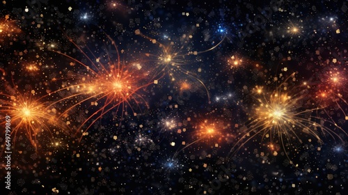  a bunch of fireworks are lit up in the night sky. generative ai