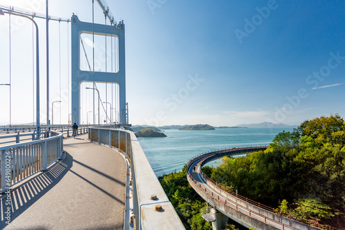 Shimanami kaido cycling route, Japan. Kurushima Bridge	 photo