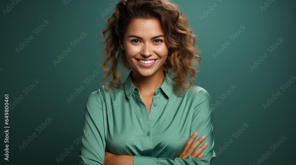 Friendly woman smiling Friendly woman smiling