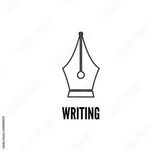 pen icon in black on white 