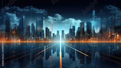 digital circuit cityscape abstract illustration connection background, data information, system city digital circuit cityscape abstract