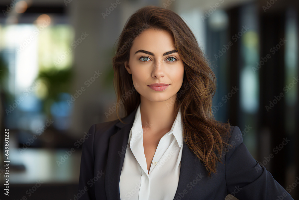 Generative AI picture portrait of amazing gorgeous office worker young woman Generative AI picture portrait of amazing gorgeous office worker young woman