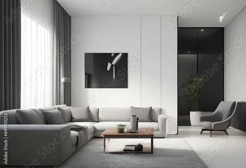 modern living room with sofa. Generative AI 