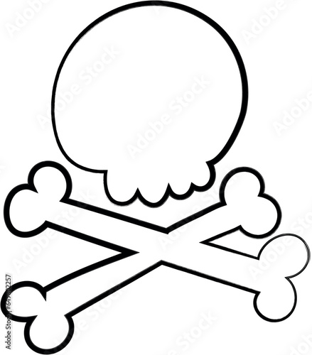 
Skull and crossbones Halloween holiday decoration and design.
