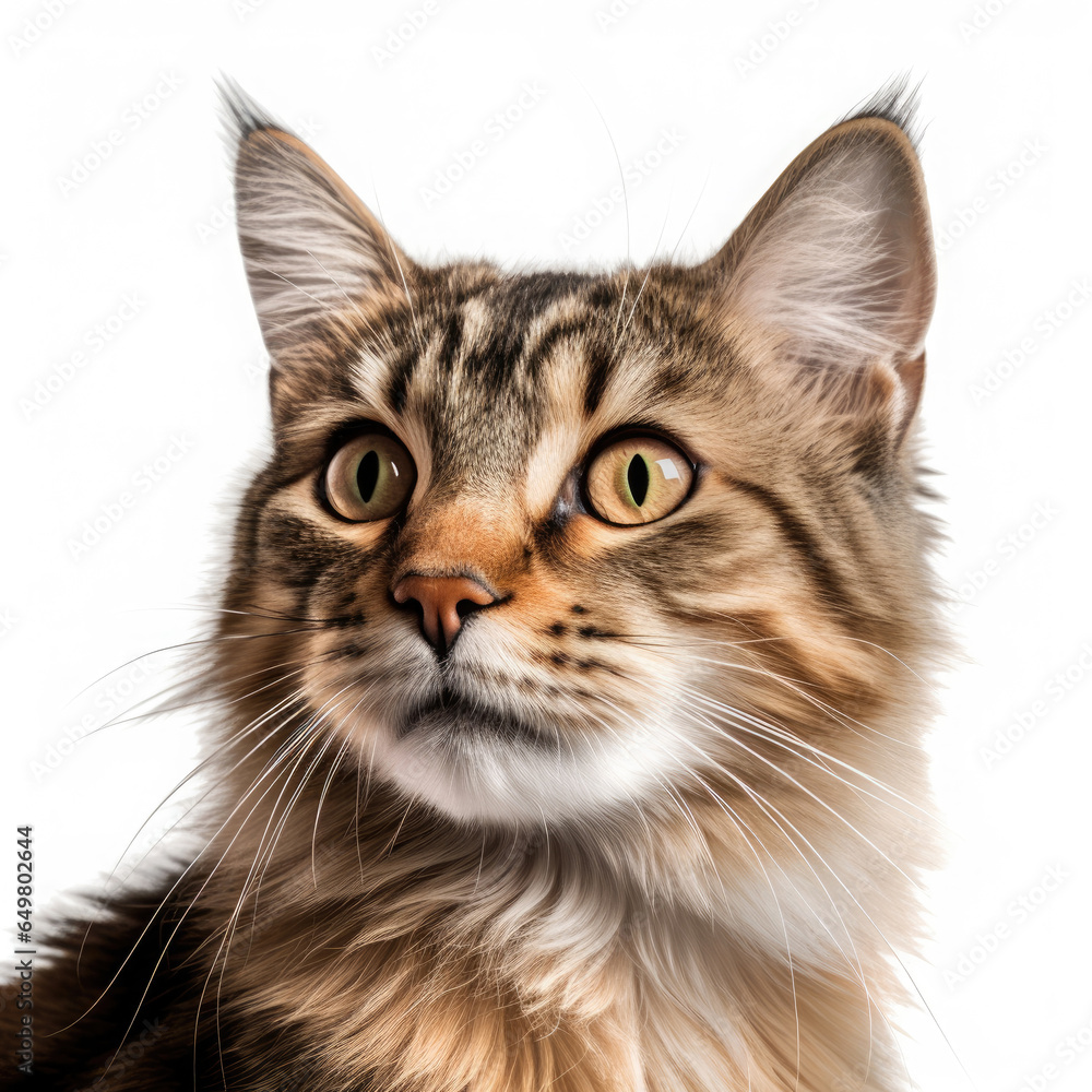 Cat on White background, HD