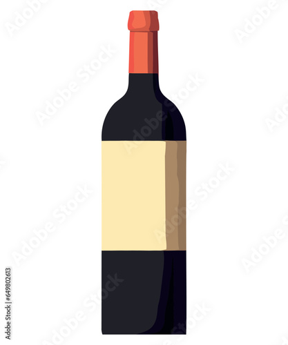 Red wine bottle illustration