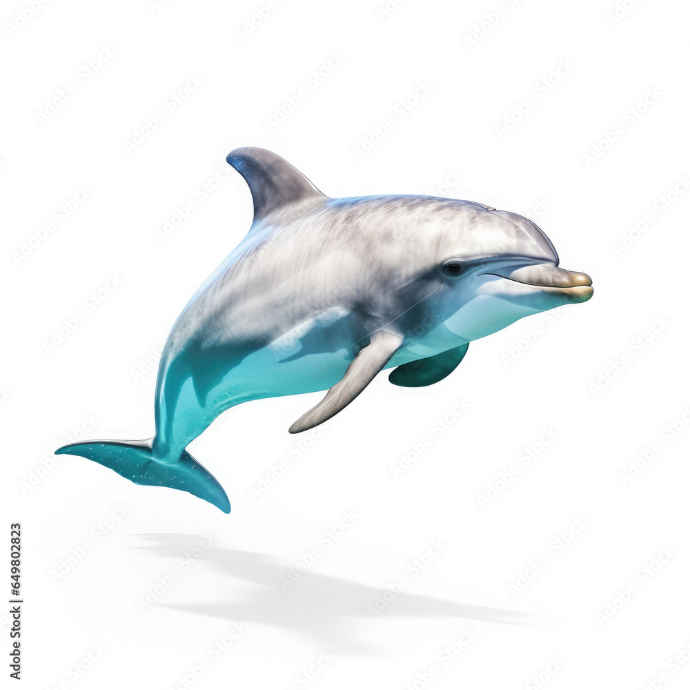 Fototapeta premium Dolphin on White background, HD