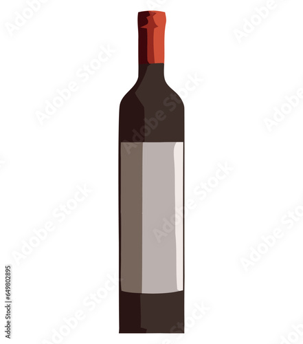 Wine bottle illustration vector