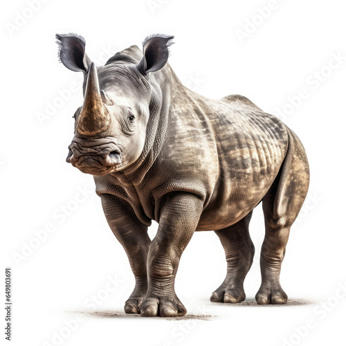 Rhinoceros on White background, HD