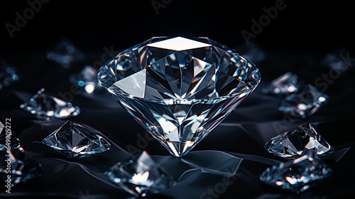 Group of diamonds on a black background