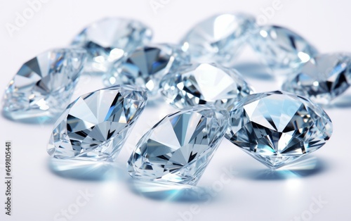 Group of diamonds on a white background photo