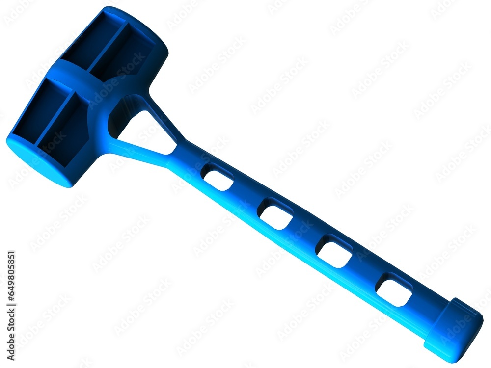 Blue Plastic Peg Hammer 3D print model Blue Plastic Peg Hammer 3D print model