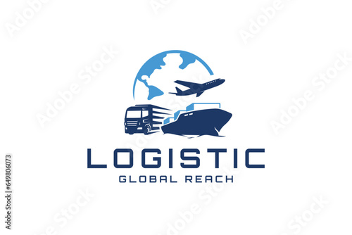 Express delivery and logistic company logo design concept