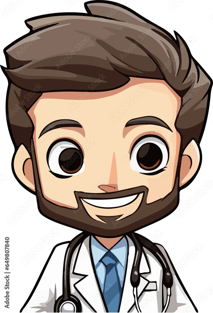 hand drawn cartoon male doctor doctor illustration	
