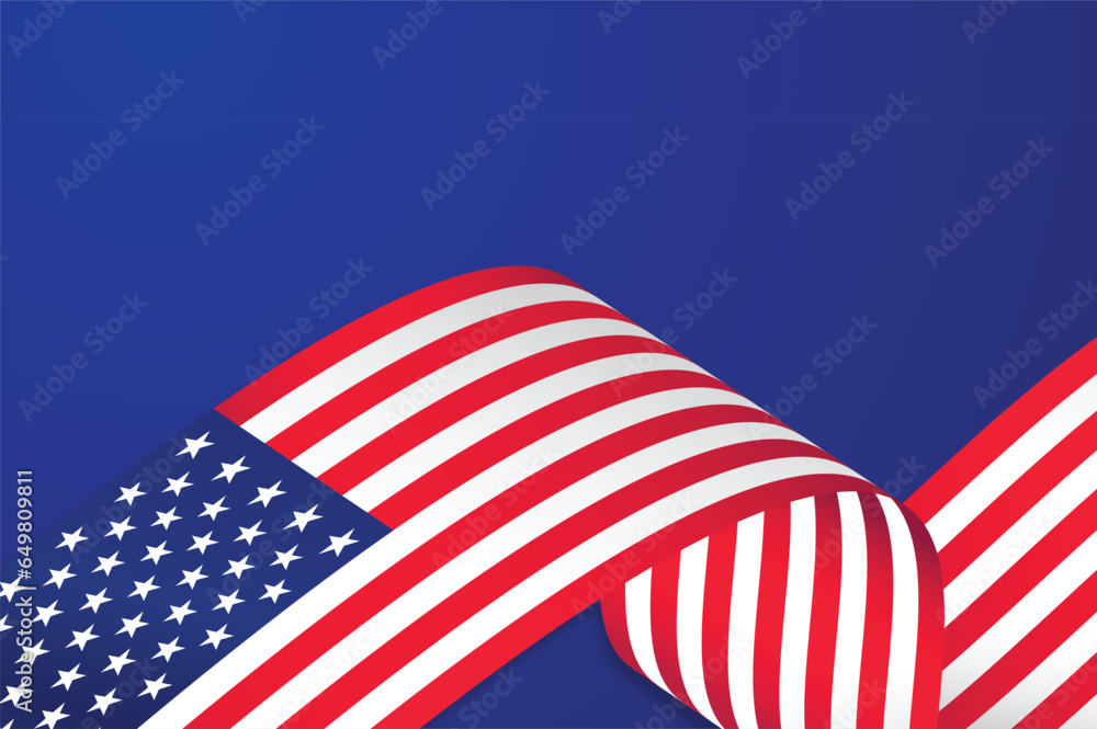 american flag background. Waving flag of American. Use for  independence day, Memorial Day,  and Presidents Day, template for banner,card,advertising ,promote, TV commercial, ads, web design,poster, v