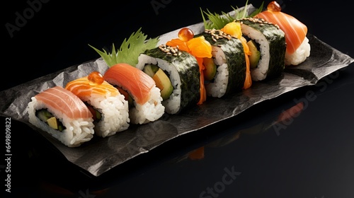 sushi. food with fresh fish.