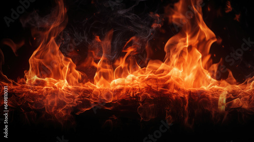 Fire Flames on black background award winning, Background, Illustrations, HD