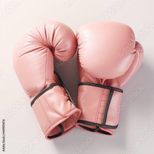 Awareness poster with pink boxing gloves isolated on white background. Women health care support symbol. Female hope and fight concept. October breast cancer awareness month, world cancer day