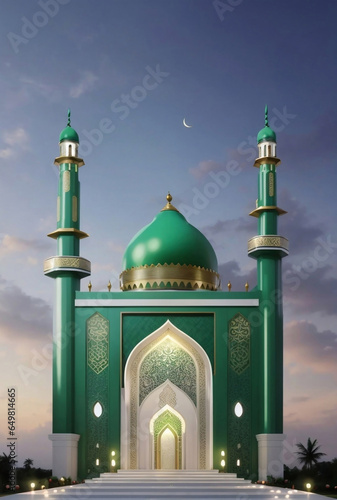 Islamic mosque decoration luxury background. photo