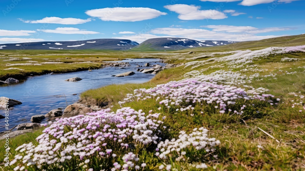 north arctic tundra flowers illustration flower beautiful, summer land, mountains natural north arctic tundra flowers