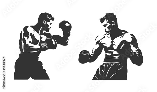 Boxing silhouette. Boxer. Vector illustration.