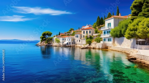 summer croatian adriatic coast illustration travel europe, tourism croatia, architecture old summer croatian adriatic coast photo