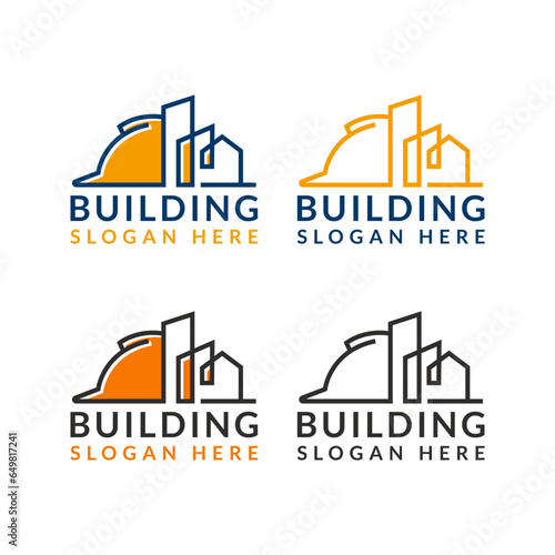 contraction building logo concept logo design vector