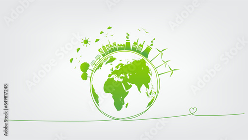 Banner design for World environment day, Sustainability development, Ecology friendly and Green Industries Business concept, Vector illustration