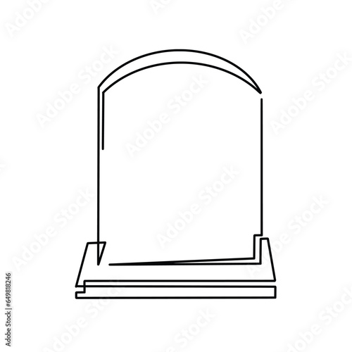 Vector continuous one line gravestone illustration