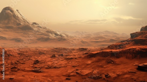 mountain mars highlands rugged illustration ground rock, sand surface, red scenery mountain mars highlands rugged © sevector