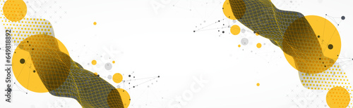 The abstract wave is made in a frame style. Hflftone Template for science and technology presentation.