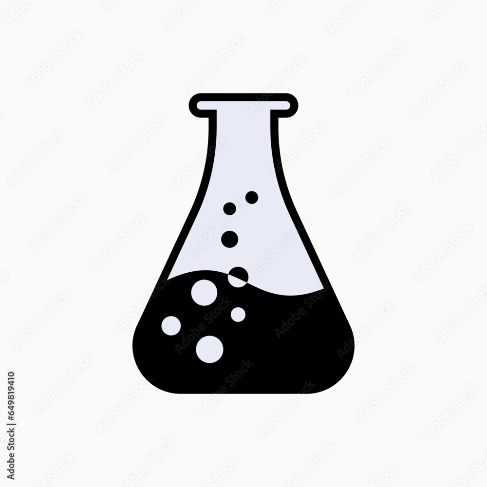 Flask Icon. Experiment Glass, Laboratory Element Symbol. Flask Icon. Experiment Glass, Laboratory Element Symbol.