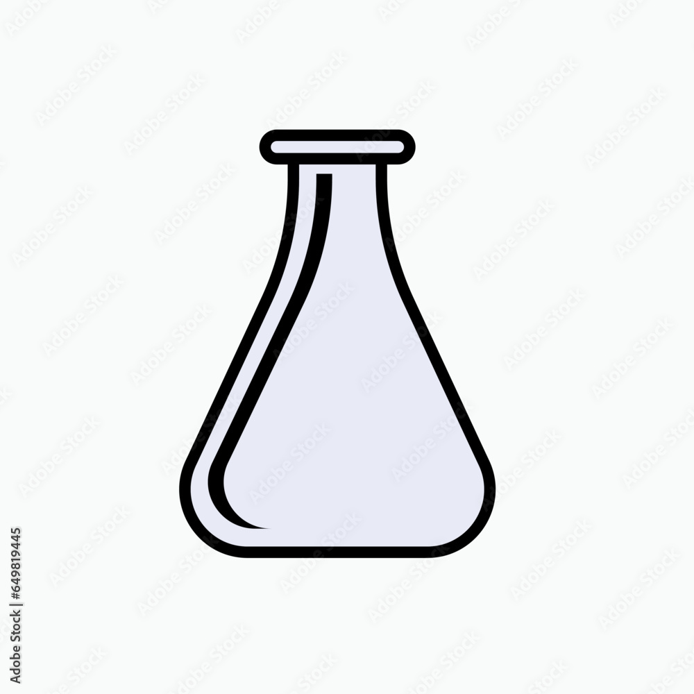 Flask Icon. Experiment Glass, Laboratory Element Symbol.