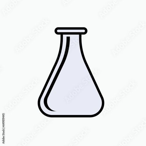 Flask Icon. Experiment Glass, Laboratory Element Symbol.
