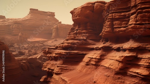 background mars layered rocks illustration nature land, game space, sky futuristic background mars layered rocks