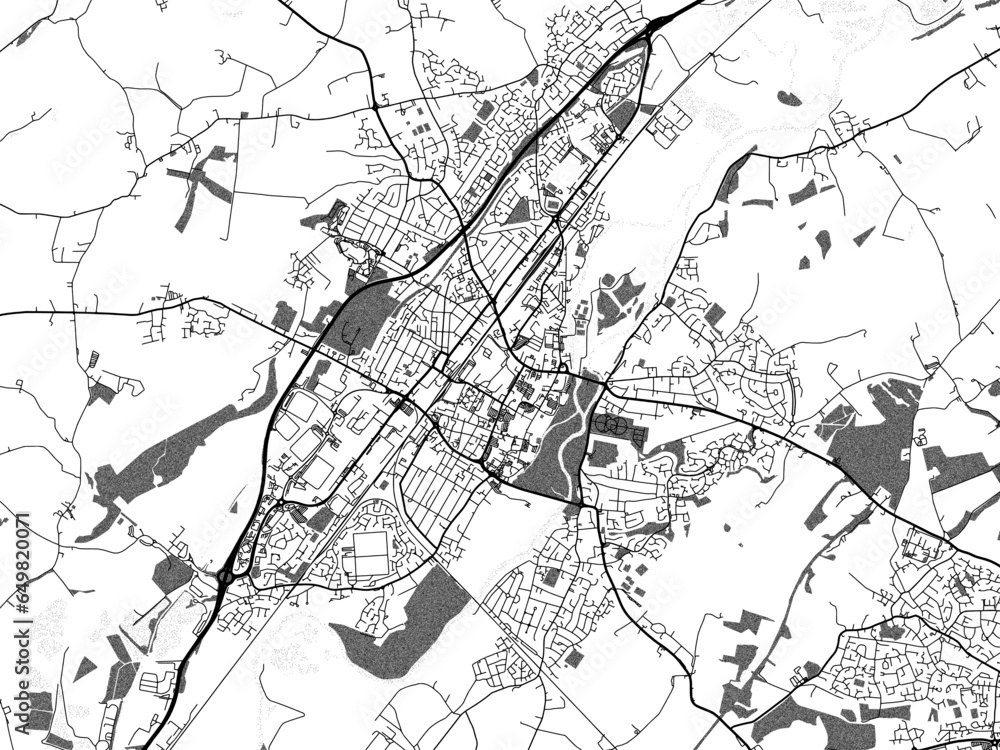 Greyscale vector city map of Burton-on-Trent in the United Kingdom with with water, fields and parks, and roads on a white background. Greyscale vector city map of Burton-on-Trent in the United Kingdom with with water, fields and parks, and roads on a white background.