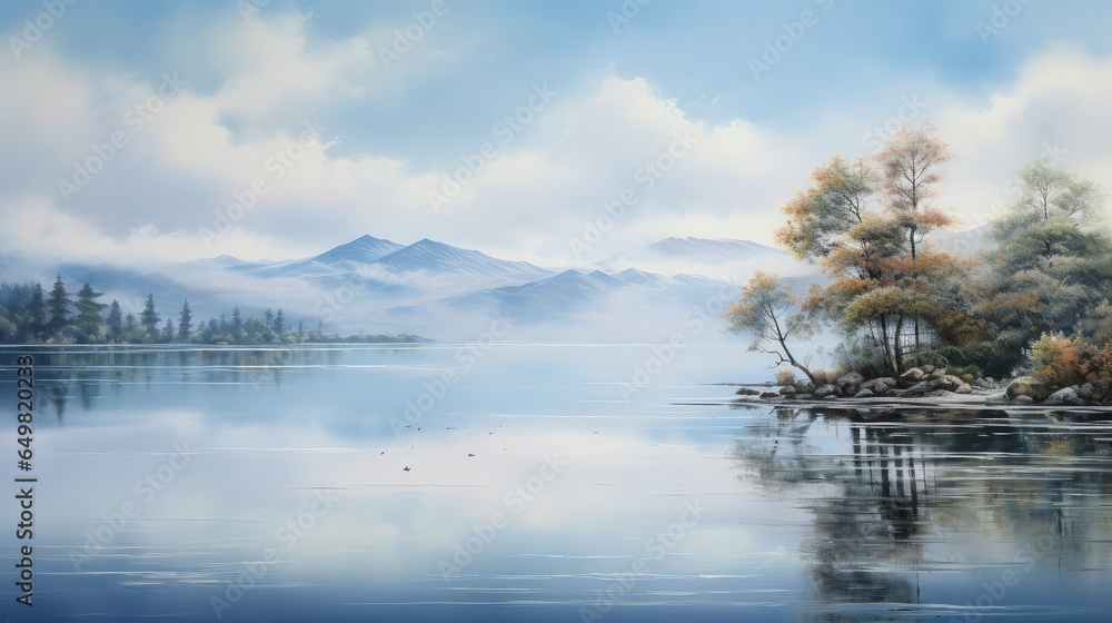 landscape calm bay reflections illustration sea sky, nature summer, background blue landscape calm bay reflections