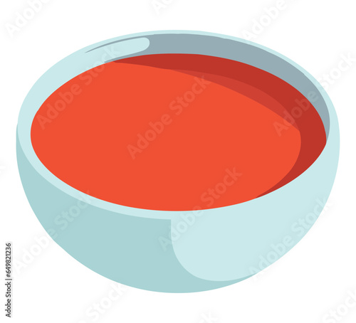 Organic soup in modern bowl