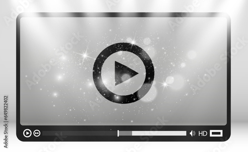 Video media player. Interface for web and mobile applications. Vector illustration, EPS10.	
