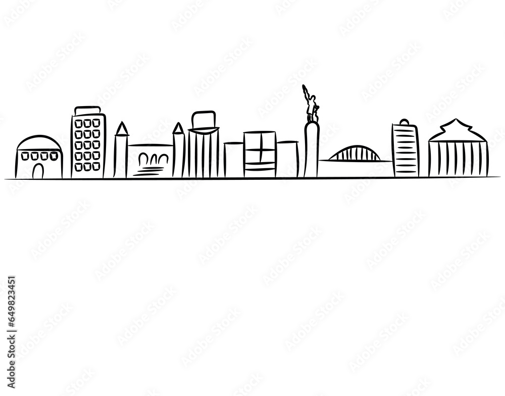 Birmingham Alabama doodle skyline