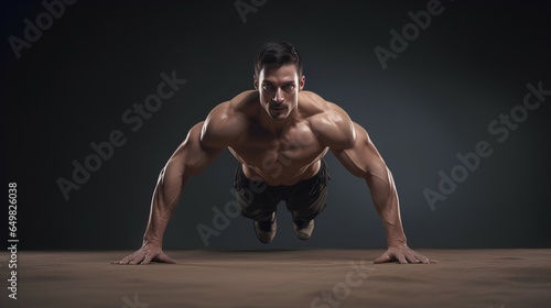 handsome man with sixpack body workout ai generated 